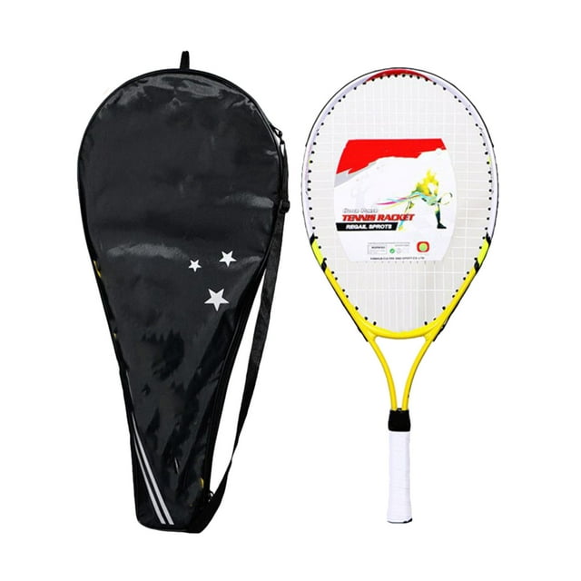 UPGRATOR 1Set Alloy Tennis Racket with Oxford Bag for Youth Players Durable Yellow Racket for Outdoor Sports