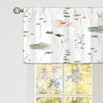 thumbnail image 4 of Green Teal Floral Curtain Valance for Window Treatments Watercolor Flower Boho Kitchen Treatment Minimalist Leaf Botanical Window Drapes for Bathroom Bedroom Living Room 1 Panel (52x18 Inch), 4 of 5