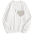 thumbnail image 4 of XIAONU Womens Sweatshirts Retro Heart-Print Round-Neck Pullover Sweatshirt Baggy Peasure Trendy Long Sleeve Hoodless Sweatshirt, 4 of 5