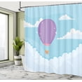 thumbnail image 4 of Ambesonne Hot Air Balloon Shower Curtain, Sky Scenery Art, 69"Wx84"L, Pale Lavender Azure Blue, 4 of 4