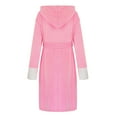 thumbnail image 3 of Lindreshi Robes for Women Plus Size 5X Unisex Winter Women Lengthened Plush Shawl Bathrobe Long Sleeve Robe Hooded Coat, 3 of 3