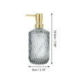 thumbnail image 4 of Unique Bargains 1 Pc Cylinder Twill Lines Soap Dispenser 15.22oz Gray Gold Tone, 4 of 6