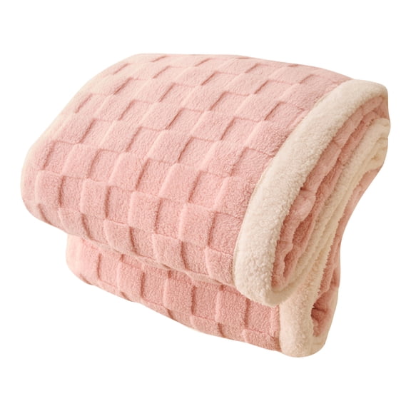 Soft Blanket,Soft Warm Thick Winter Blanket,Reversible Cozy Blanket For Bed,Sofa,Chair And Couch,Wool Blanket(39.4"×59",Pink)