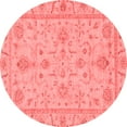 thumbnail image 1 of Ahgly Company Indoor Round Abstract Red Modern Area Rugs, 5' Round, 1 of 4