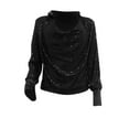 thumbnail image 5 of Aboser Sequin Tops for Women Evening Party Dressy Blouse Sexy Deep V Shirts Sparkle Long Sleeve Shirt Cocktail Night Shimmer Glitter Blouses, 5 of 6
