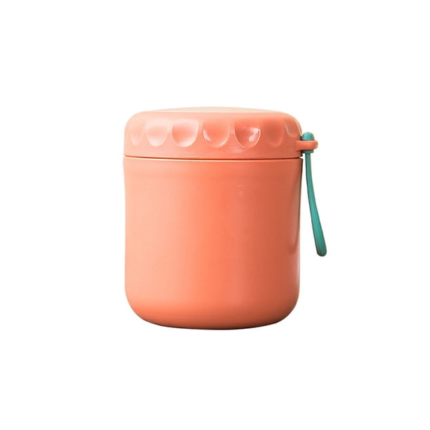 Bewildely Taza de desayuno Contenedor de comida aislado Microondas Fiambrera a prueba de fugas Cocina Adultos Niños Niños Escuela Estudiante Cocina y Comedor Naranja