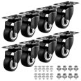 thumbnail image 1 of Ruedas de 1,5" Juego de 8 ruedas industriales de alta resistencia sin freno Ruedas de PU Ruedas giratorias con doble rodamiento de bolas Silenciosas para banco de trabajo Ruedas de placa para muebles, 1 of 1