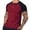 Red, variant on Eltusu Men's T-Shirts, Pullover Crew Neck Button Fashion Short Sleeve Shirts Red Size 2XL