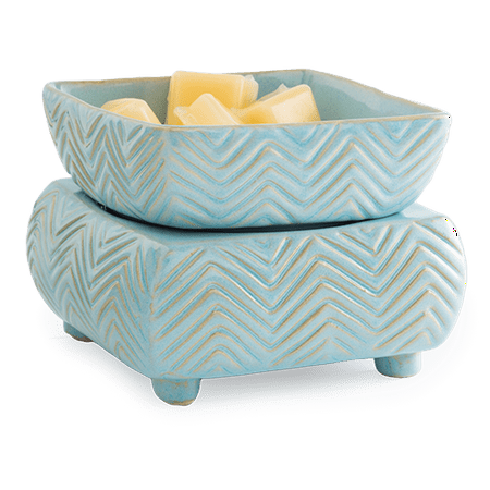 Chevron 2-In-1 Candle and Fragrance Warmer For Candles And Wax Melts from Candle Warmers (Best Double Wax Warmer)