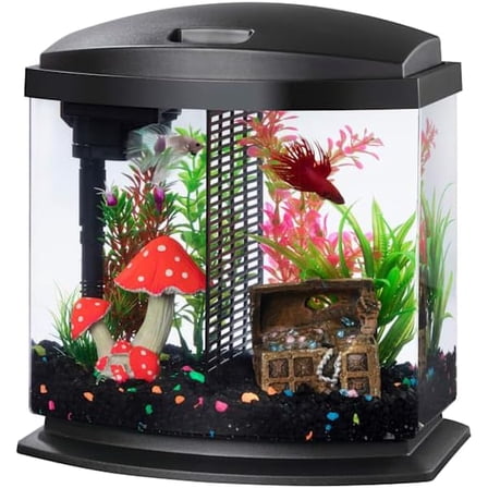 00800198: Aquarium Kit BettaBow Led Blk 2.5G
