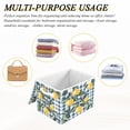 thumbnail image 6 of Yayeee Collapsible Cube Storage Bin with Lid Fabric Closet Decorative Basket with Handles, Retro Beige Lemon, 6 of 7