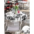 thumbnail image 4 of Outdoor Tablecloth with Umbrella Hole and Zipper, Dandelion Round Table Cloth 60 Inch Waterproof Tablecloth, Black White Modern Country Rustic Plants Picnic Table Cover for Patio Camping, 4 of 7