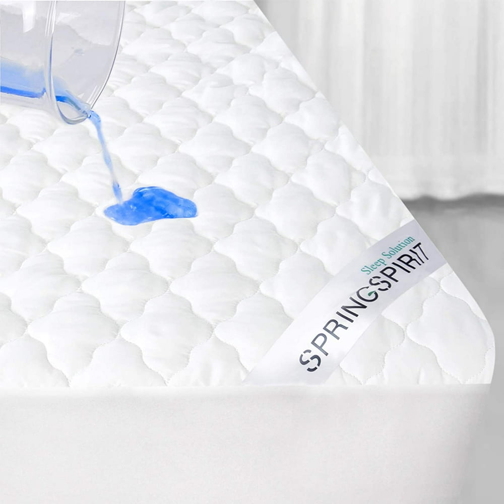 SPRINGSPIRIT Waterproof Queen Mattress Pad Cover, Quilted Fitted Queen