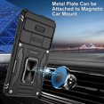 thumbnail image 4 of Pixel 7 case, Google Pixel 7 Case with Slide Camera Cover and HD Screen Protector, Shockproof Google Pixel 7 Phone Case with 360° Magnetic Ring Holder Kickstand Case for Google Pixel 7 Black, 4 of 7