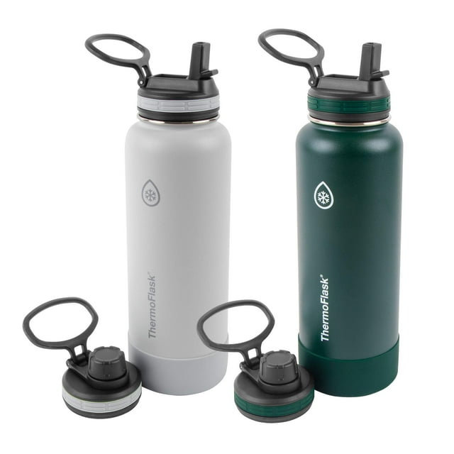 Termotermo para botella de agua, acero inoxidable, 1,2 L, pino gris, paquete de 2