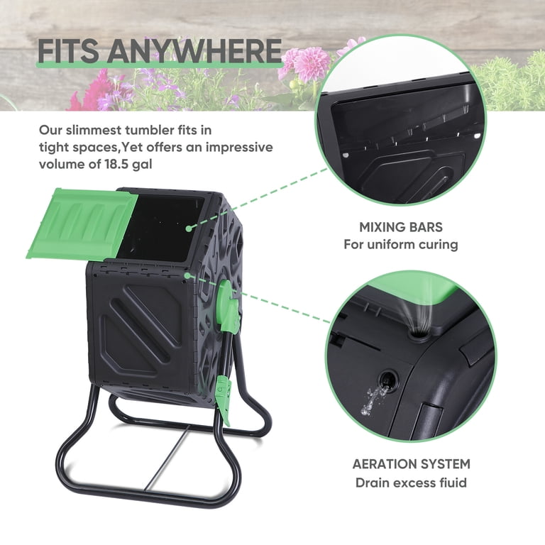 HomGarden 18.5-Gallon Compact Compost Tumbler photo 4