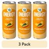 (3 pack) V8 Energy Still Peach Mango Energy Drink, 11.5 fl oz Can