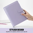thumbnail image 3 of Cuaderno binder Sooez A5, planificador 6 anillas diseño elegante, cubierta organizador hojas sueltas cierre hebilla magnética, cuero PU mujeres colores macaron (lavanda), 3 of 3