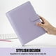 thumbnail image 3 of Cuaderno binder Sooez A5, planificador 6 anillas diseño elegante, cubierta organizador hojas sueltas cierre hebilla magnética, cuero PU mujeres colores macaron (lavanda), 3 of 3