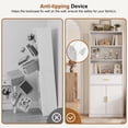 thumbnail image 4 of Walsunny Bookshelf with Doors and Drawer, Storage Bookcase with 3 Open Shelves and Cabinet 71" Tall Floor Standing Bookshelf for Living Room Home Office White, 4 of 9