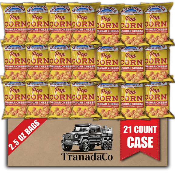 Old Vienna Cheese Popcorn Bold Cheddar Flavor, 2.5 oz Bags (Case of 21) - Sold by Tranadaco (Authorized Seller)