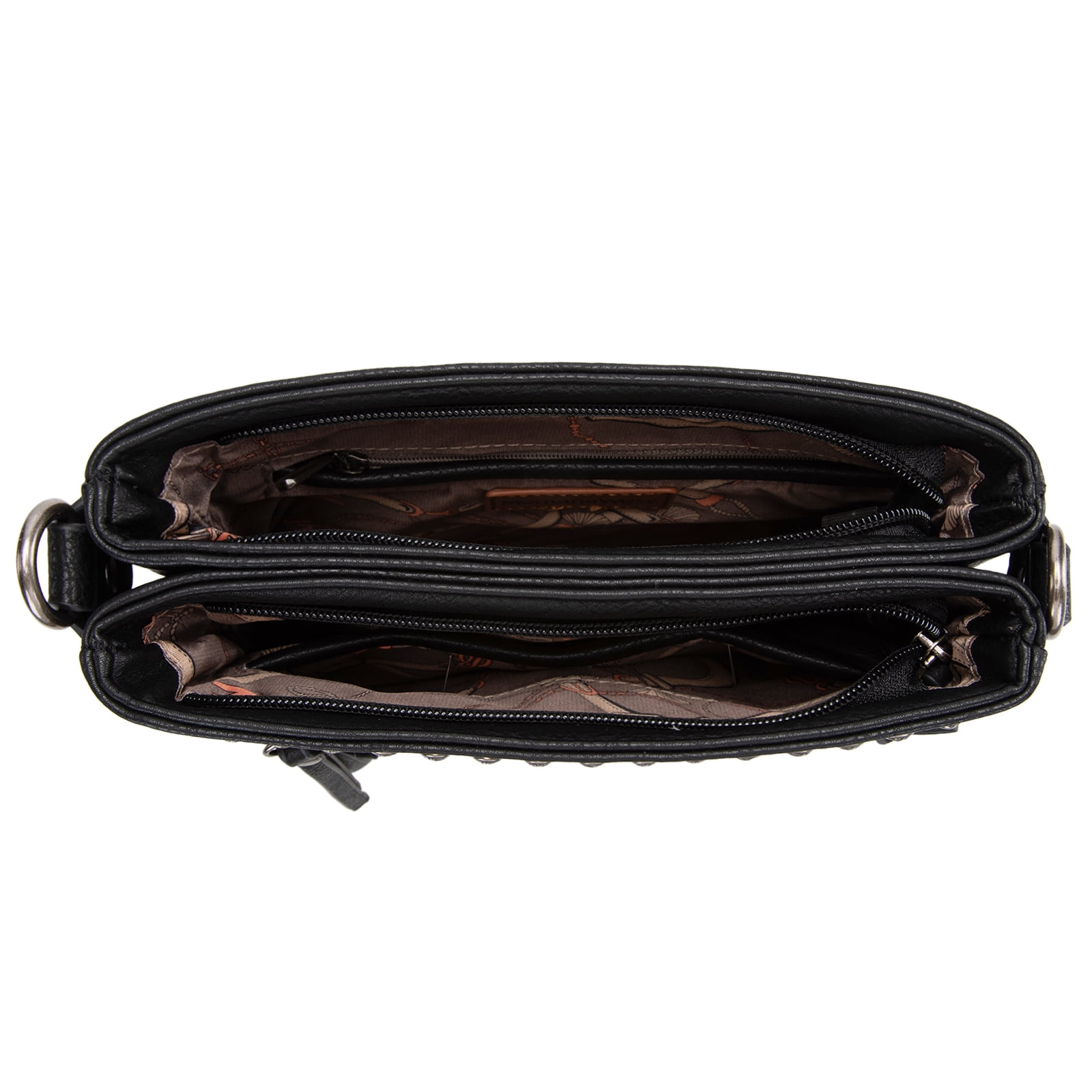 Montana West Crossbody Bags for Women Multi Pocket Cross Body Bag Purses with Guitar Strap, Black