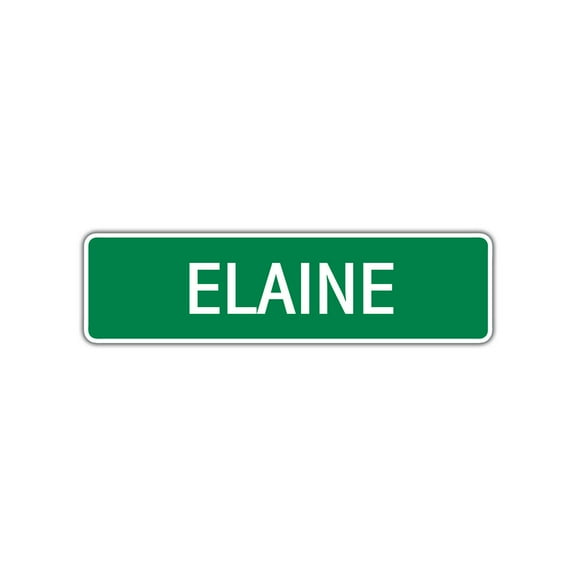 Elaine Girls Children Name Letter Printed Plaque Decoration Novelty Label Indoor Outdoor Unique Wall Unique Aluminum Metal Sign 4"x13.5"