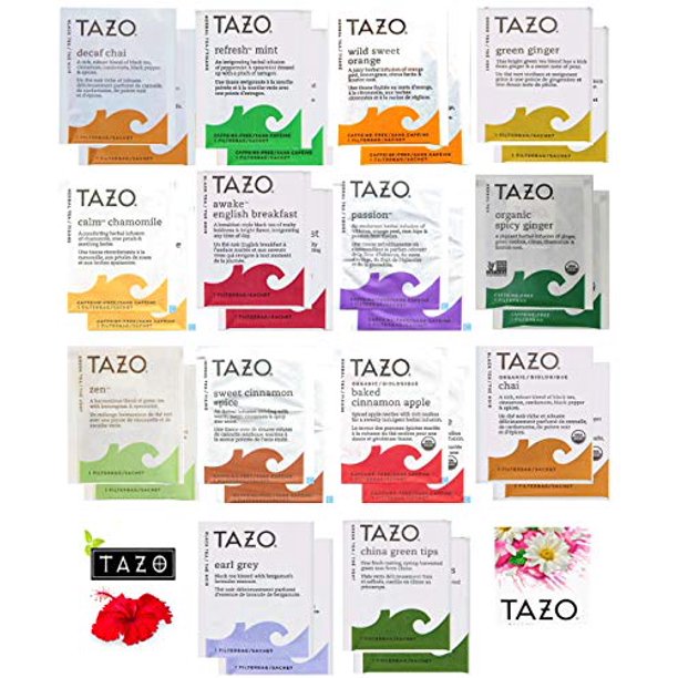 Tazo Tea Bags Sampler Assortment Variety Pack Gift Box 42 Count 14