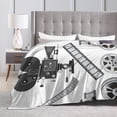 thumbnail image 4 of Yibo Modern Leaves Blanket Flannel Soft and Comfortable Anti-static Bed Sofa Blanket, 4 of 5