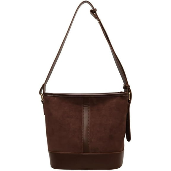 Women's Bucket Tote Bags Large Top Handle Satchel Handbags PU Leather Splicing Suede Shoulder Crossbody Purses