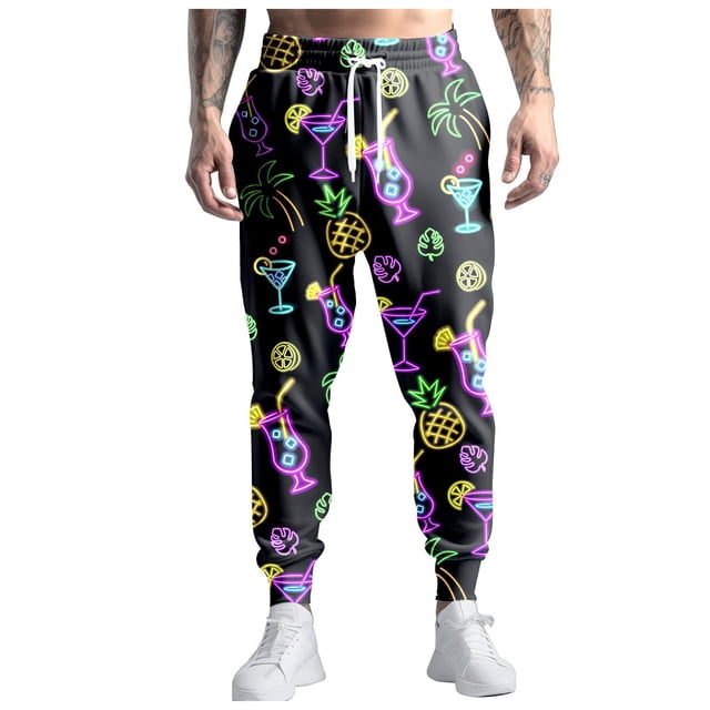 80S Costumes for Men Training Pants Men Joggers Pants Casual Pants Mens Workout Pants with Pockets Running Pants with Drawstring Little Year 90S Outfit for Men