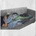 thumbnail image 6 of New York Soft Flannel Fleece Throw Blanket, Liberty in NYC Harbor Urban City Print Famous Cultural Landmark Picture, Cozy Plush for Indoor and Outdoor Use, 70" x 90", Mint Blue, by Ambesonne, 6 of 6