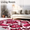 thumbnail image 2 of ODIKA 4'x6' Machine Washable Non-Slip Area Rug, Vibrant Floral with Intricate Petal Motifs High Traffic Rug with Pad, Pink, 577706, 2 of 8