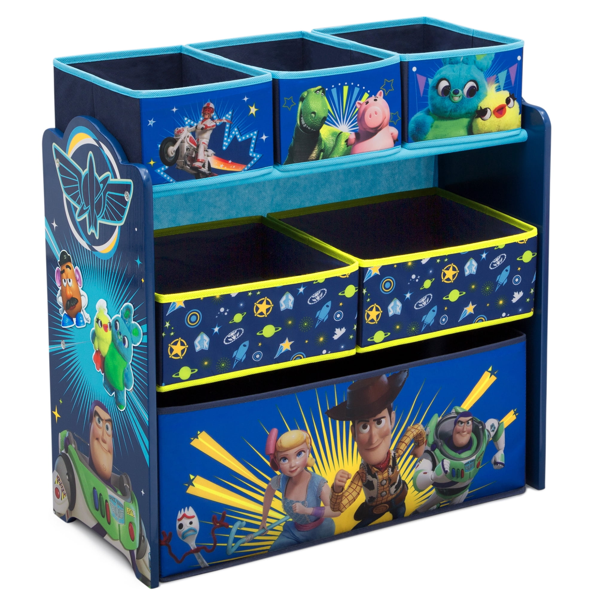mDesign Plastic Kids Toy Box Storage Organizer Tote Bin 2 Pack-Purple 10" Long 