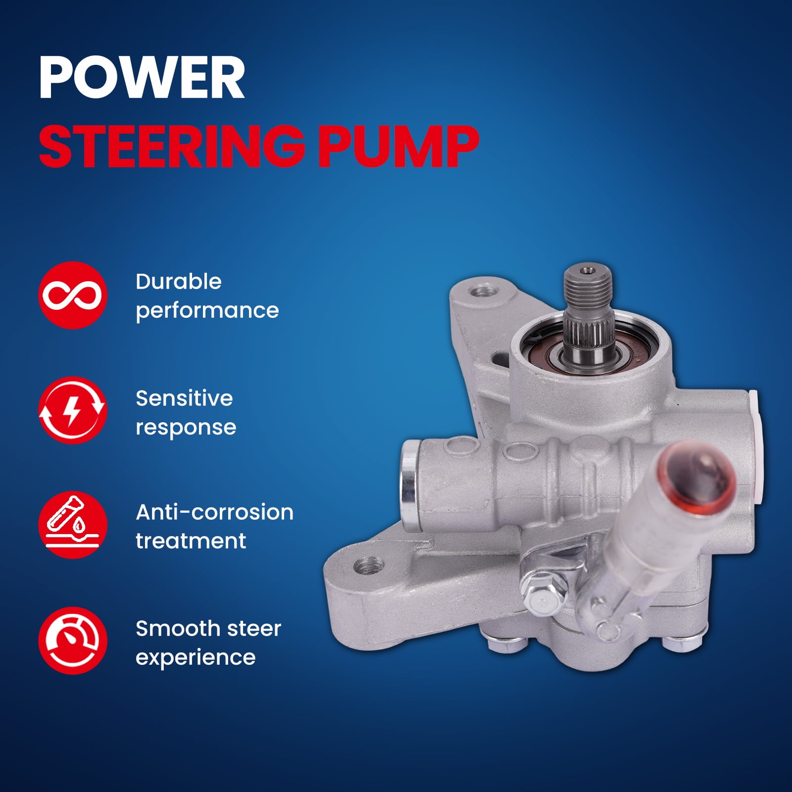 MOCA AUTOPARTS Power Steering Pump Fit for 1999-2003 Acura TL V6 3.2L & 2001-2003 Acura CL V6 3.2L & 2003-2004 Honda Pilot V6 3.5L
