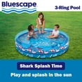 thumbnail image 4 of Bluescape Blue Shark 3-Ring Inflatable Swimming Pool for Kids, Round, Age 2 & up, Unisex, 4 of 7