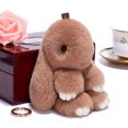 thumbnail image 2 of Bunny Keychain Cute Rex Rabbit Faux Fur Keychain Car Handbag Keyring, 2 of 2