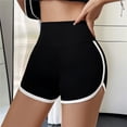 thumbnail image 4 of Pantalones cortos de tiburón con borde blanco de seda de hielo para mujer, estilo fino, levantamiento de vientre, pantalones cortos de Yoga para ciclismo, cintura alta, elásticos, deportivos para corr, 4 of 4