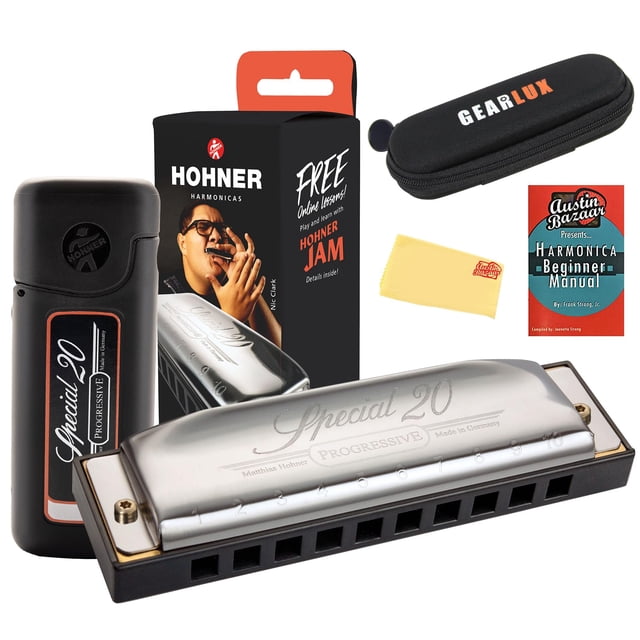 Armónica Hohner Special de 20 teclas de Do con funda, manual y tela