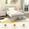 thumbnail image 6 of Infans Twin Size Metal Bed Frame Modern Platform Bed with Safety Guardrails Headboard, 6 of 7