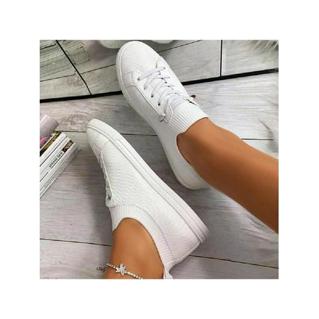 

Lacyhop Women s Canvas Upper Lightweight Summer Round Toe Solid Color Flat Shoes