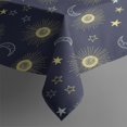 thumbnail image 3 of Dark Blue Sun Moon Star Pattern Rectangle Tablecloth 60"x84",Waterproof Polyester Rectangle Table Cloth, Wipeable Spillproof Polyester Tablecloth for Dining, Camping, Indoor and Outdoor, 3 of 5