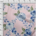 thumbnail image 2 of oneOone Cotton Poplin Fabric Watercolor Leaves & Peony Floral Fabric Prints By Yard 42 Inch Wide, 2 of 4
