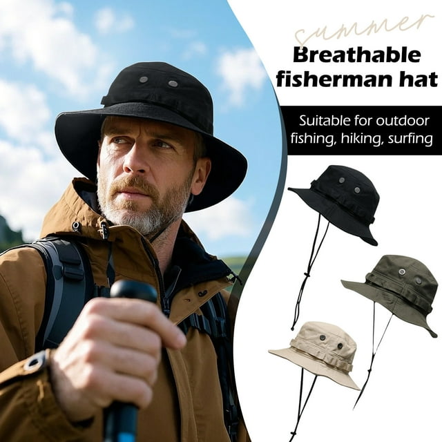Chapeau de Randonnée Aventure, Design Fonctionnel avec Bandeau Anti-Humidité, Conçu pour le Confort et la Performance sur le Sentier Ou à la Mer Kaki