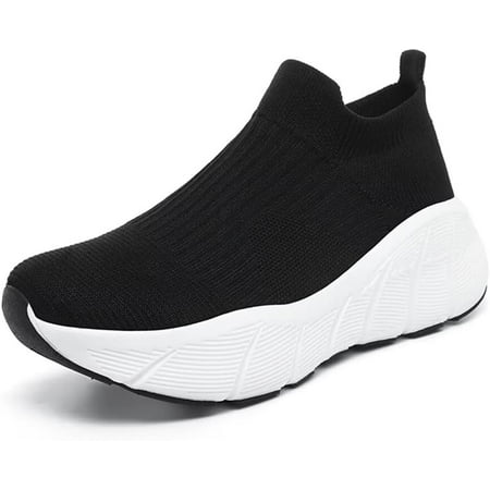 Women s Slip on Walking Shoes Non-slip Comfortable 6cm Thick Sole Cushioning Fashion Sneakers Loafers Plus Size
