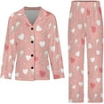 thumbnail image 4 of Top-kevin Pajama Sets for Womens Champagne Bottles Glasses Splashes Loose Button Down Long Sleeve Shirts And Pants Set, 4 of 12