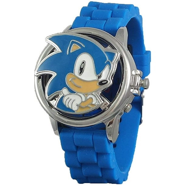 Sonic Sonic Spinner flip top case Digital bumpy rubber Watch