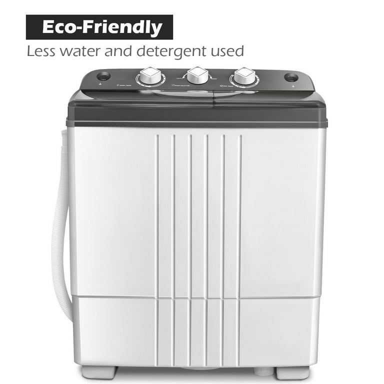 FDW Portable Washing Machine 17 lbs Mini Compact Twin Tub Washing Machinewash (10lbs) and Spin Combo(7lbs) Laundry Cloths Washer Timer Control for HOM