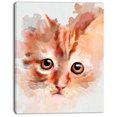thumbnail image 2 of Croquis de Chaton à l'Aquarelle Rouge - Impression d'Art sur Toile d'Animaux, 2 of 4
