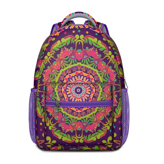 Aesthetic Geometric Paisley Backpack - Stylish Waterproof School Bag for Teens & Commuters